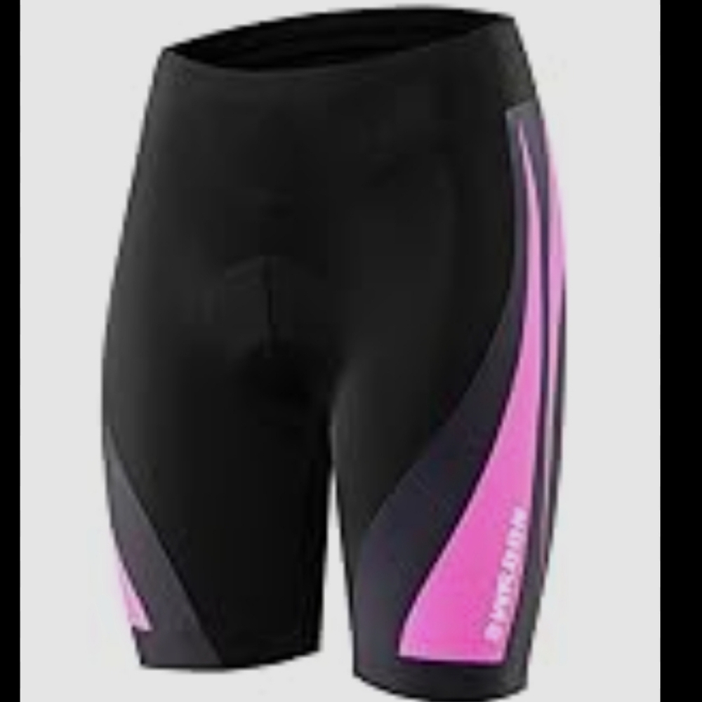Nooyme Women's Black and Pink Cycling Shorts With 3D Padding